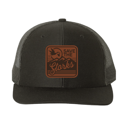 Stork Leather Patch Cap