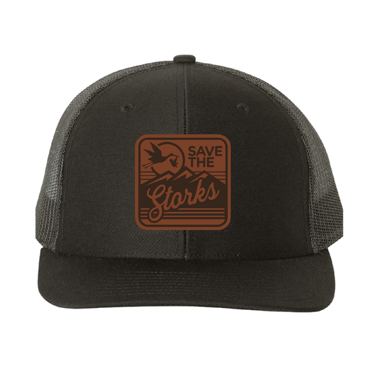 Stork Leather Patch Cap
