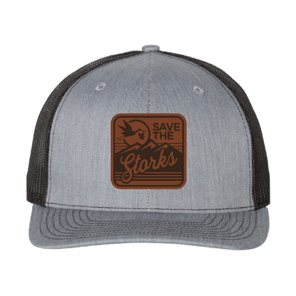 Stork Leather Patch Cap