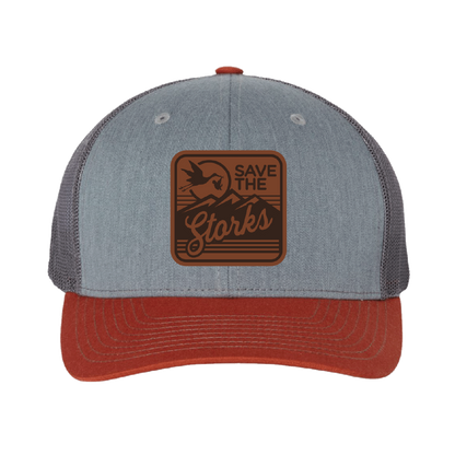 Stork Leather Patch Cap